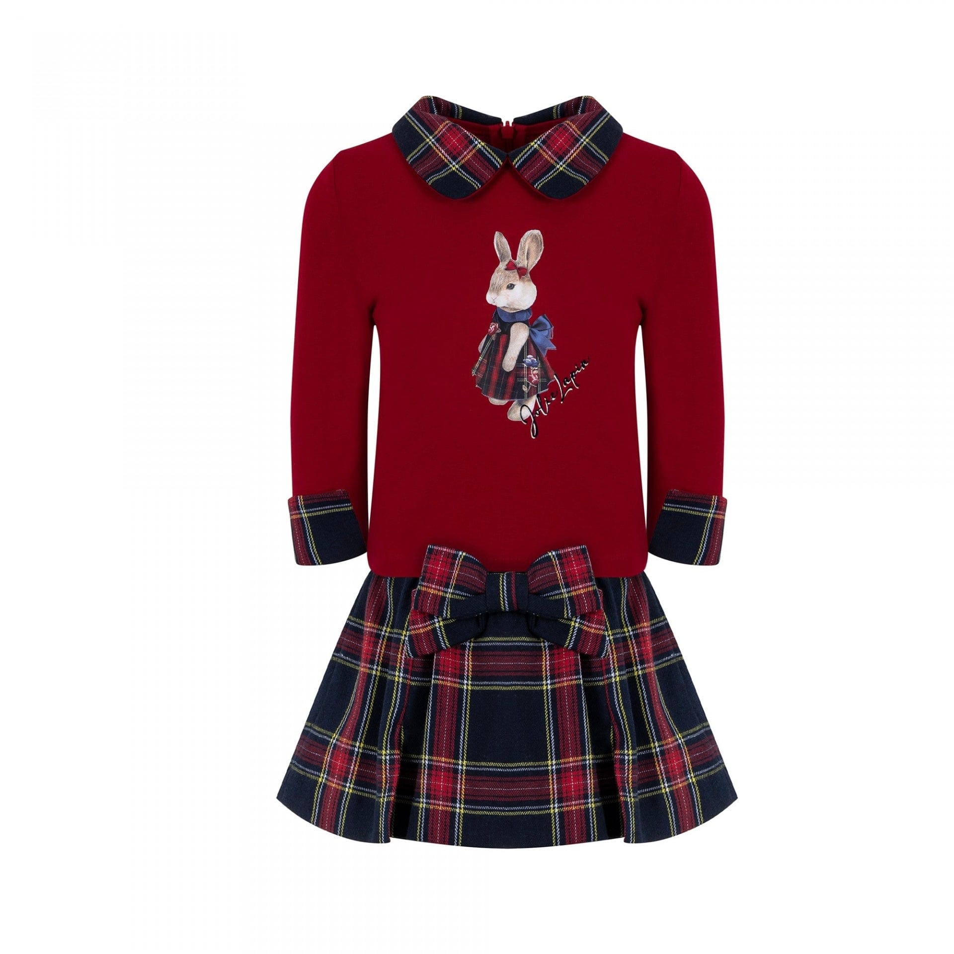 LAPIN HOUSE - Rabbit Tartan Short Set - Red