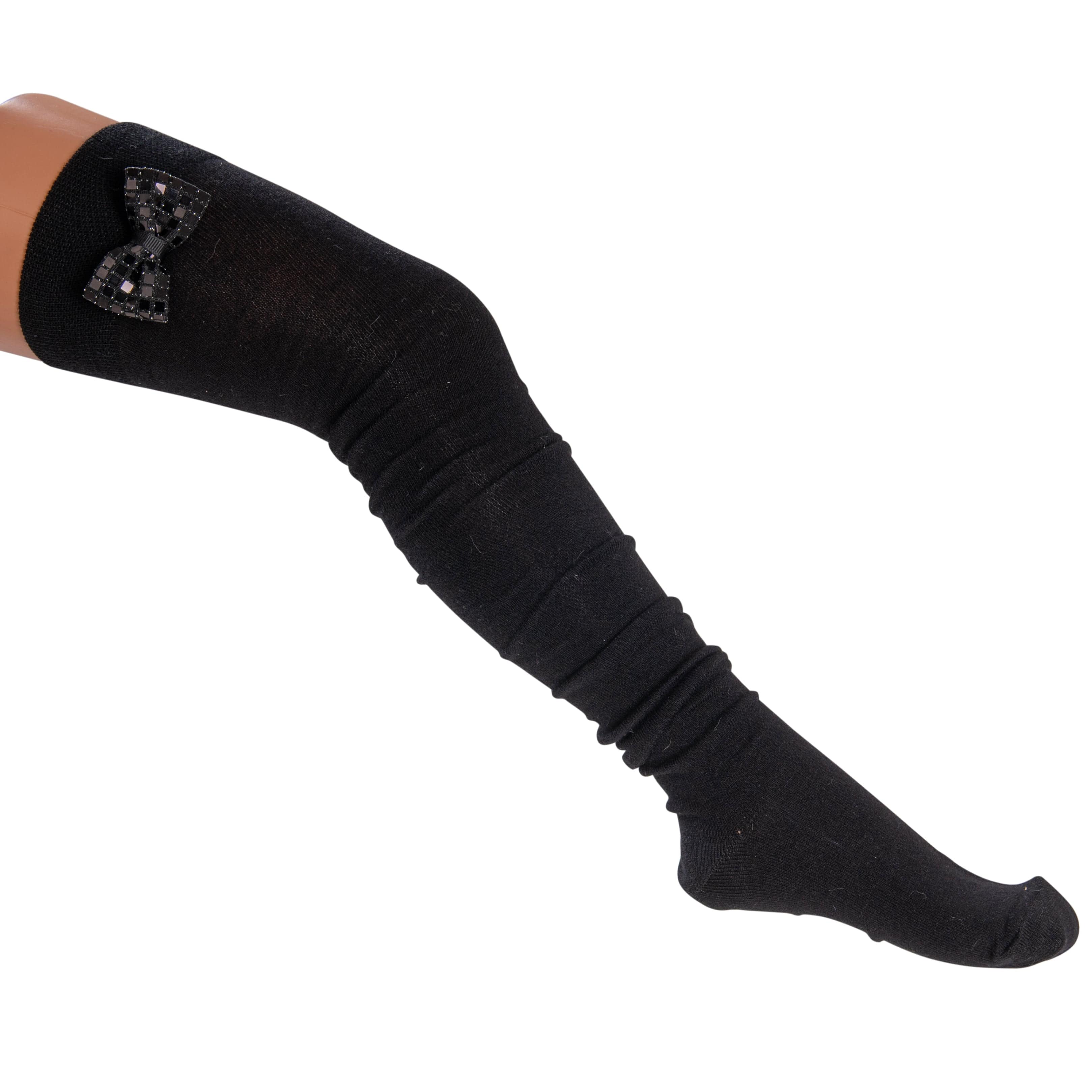 Daga - Shine & Glow Over Knee Socks - Black