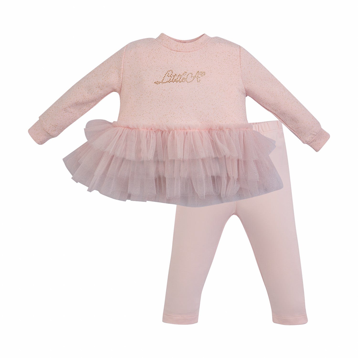 LITTLE A - Check Me Out Emma Lurex Legging Set - Pink