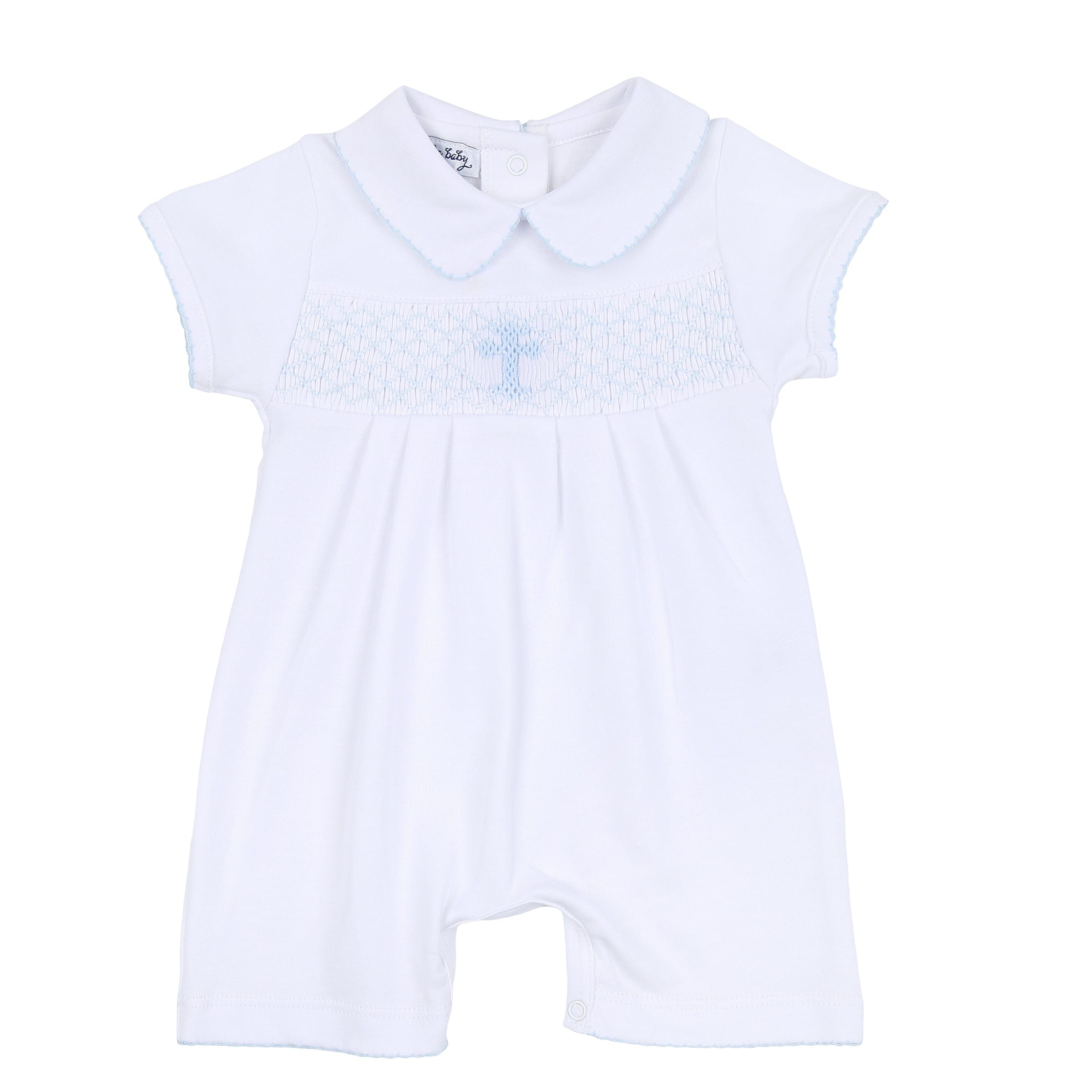 MAGNOLIA BABY - Blessed Smocked Romper - Blue