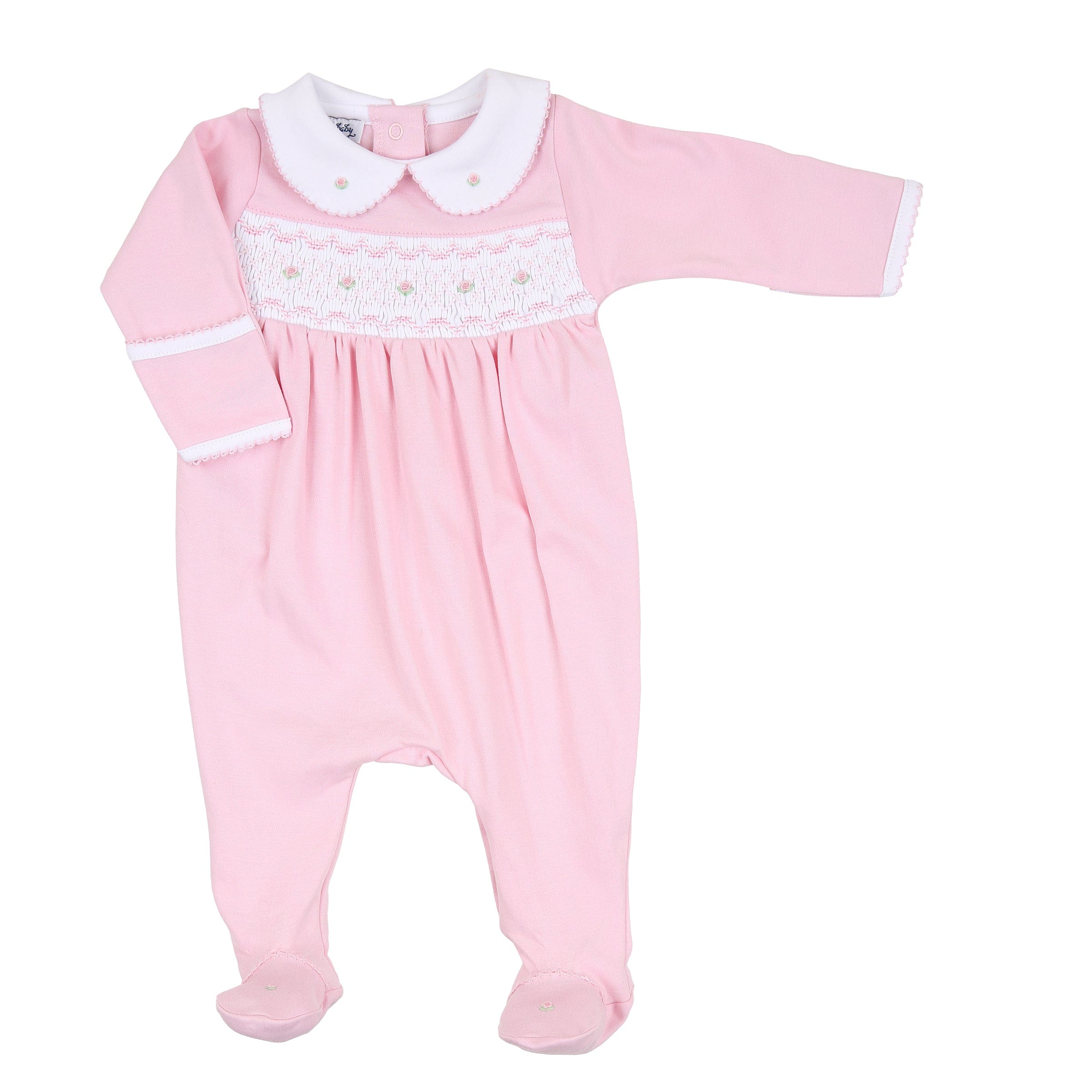 MAGNOLIA BABY - Kate Smocked Babygrow - Pink