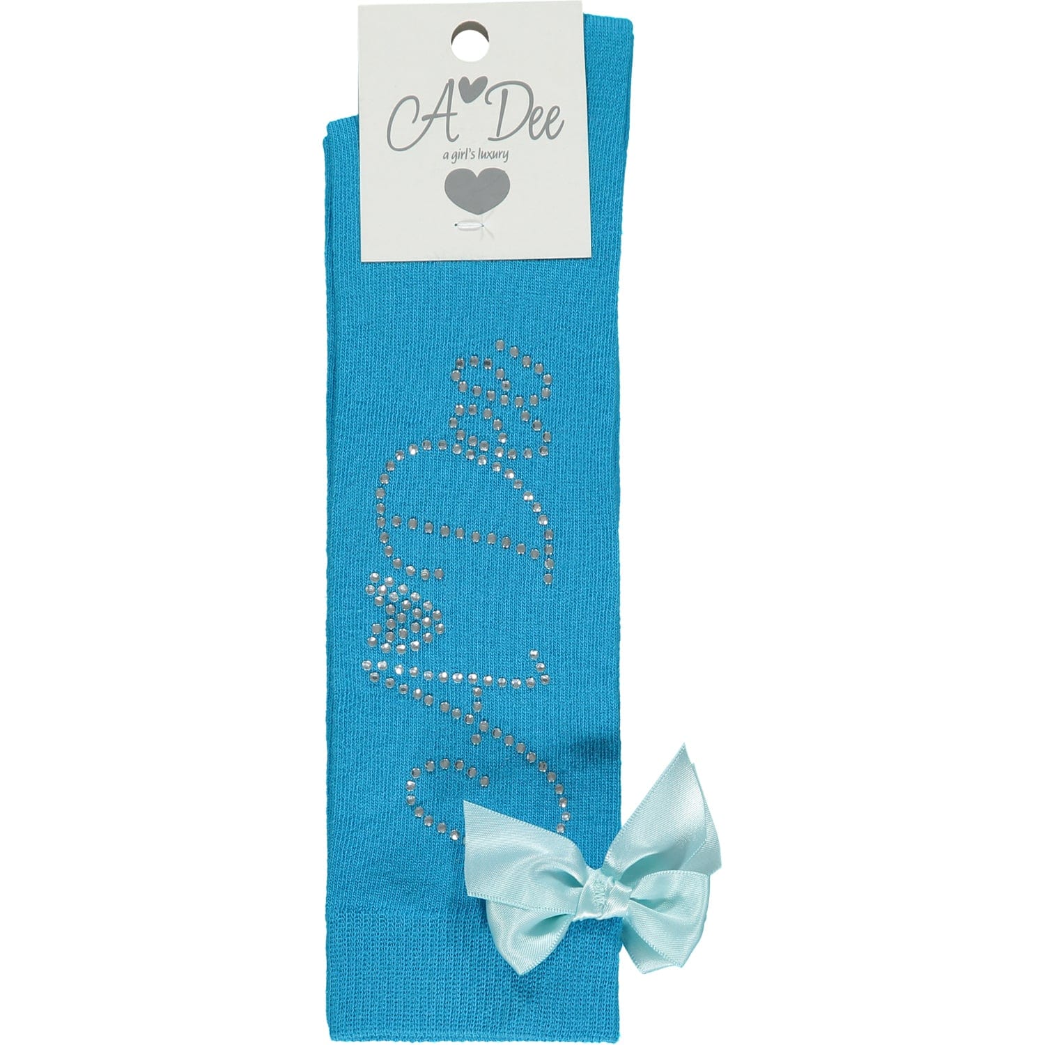 A DEE - Mr Unicorn Dawn Diamanté Logo Knee High Socks - Teal