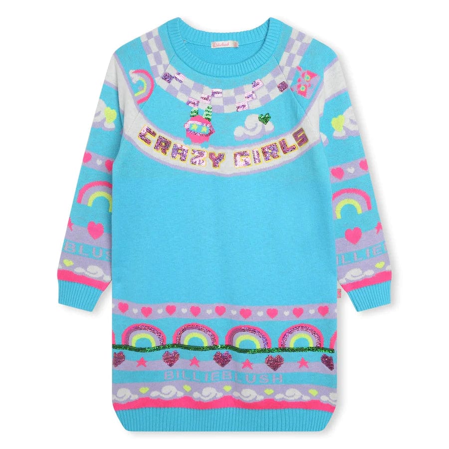 BILLIEBLUSH - Crazy Girls Knit Dress - Blue