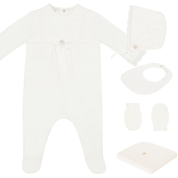 PAZ RODRIGUEZ - Lace Detail Baby Layette Set - Cream