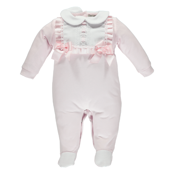 Piccola Speranza - Bib Trim Babygrow - Pink