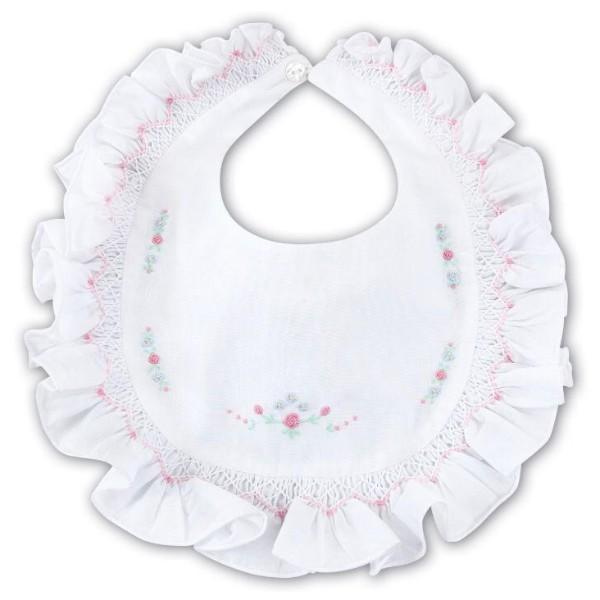 SARAH LOUISE - Hand Embroidered Bib White