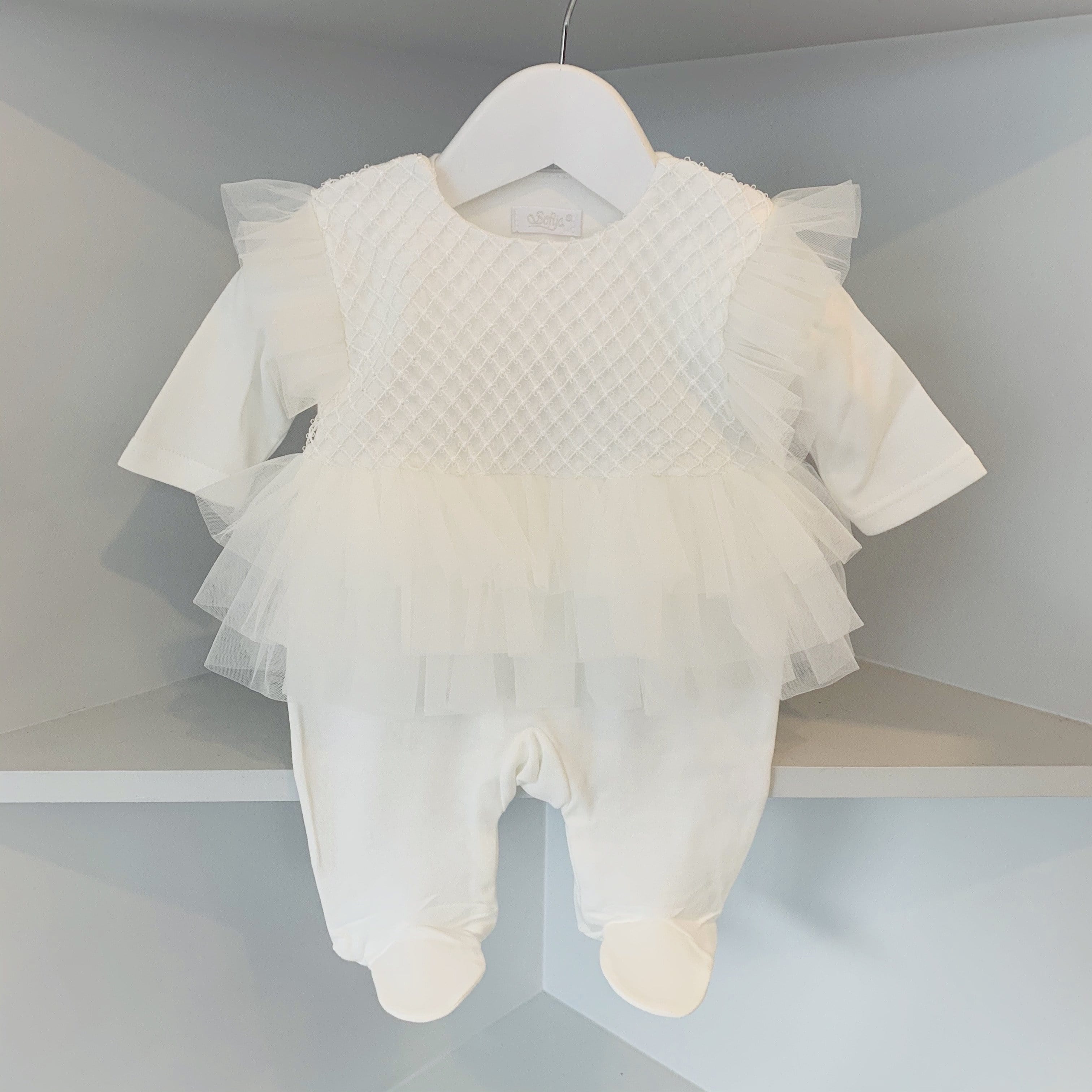 SOFIJA - Tulle Tutu Babygrow - Ivory