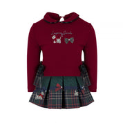 LAPIN HOUSE - Scotty Dog Tartan Skirt Set - Red