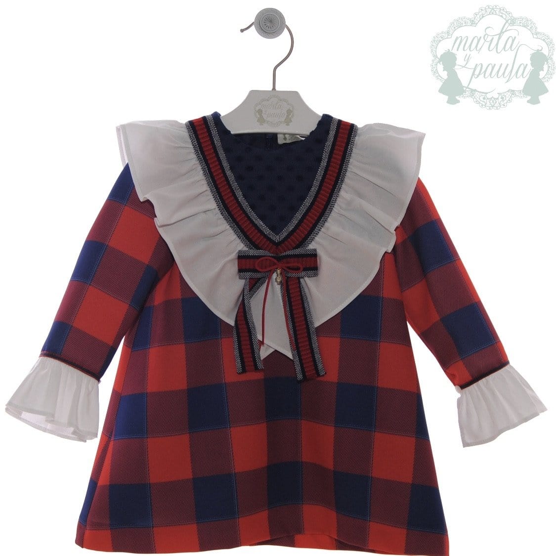 MARTA Y PAULA  NAVY & RED CHECK DRESS