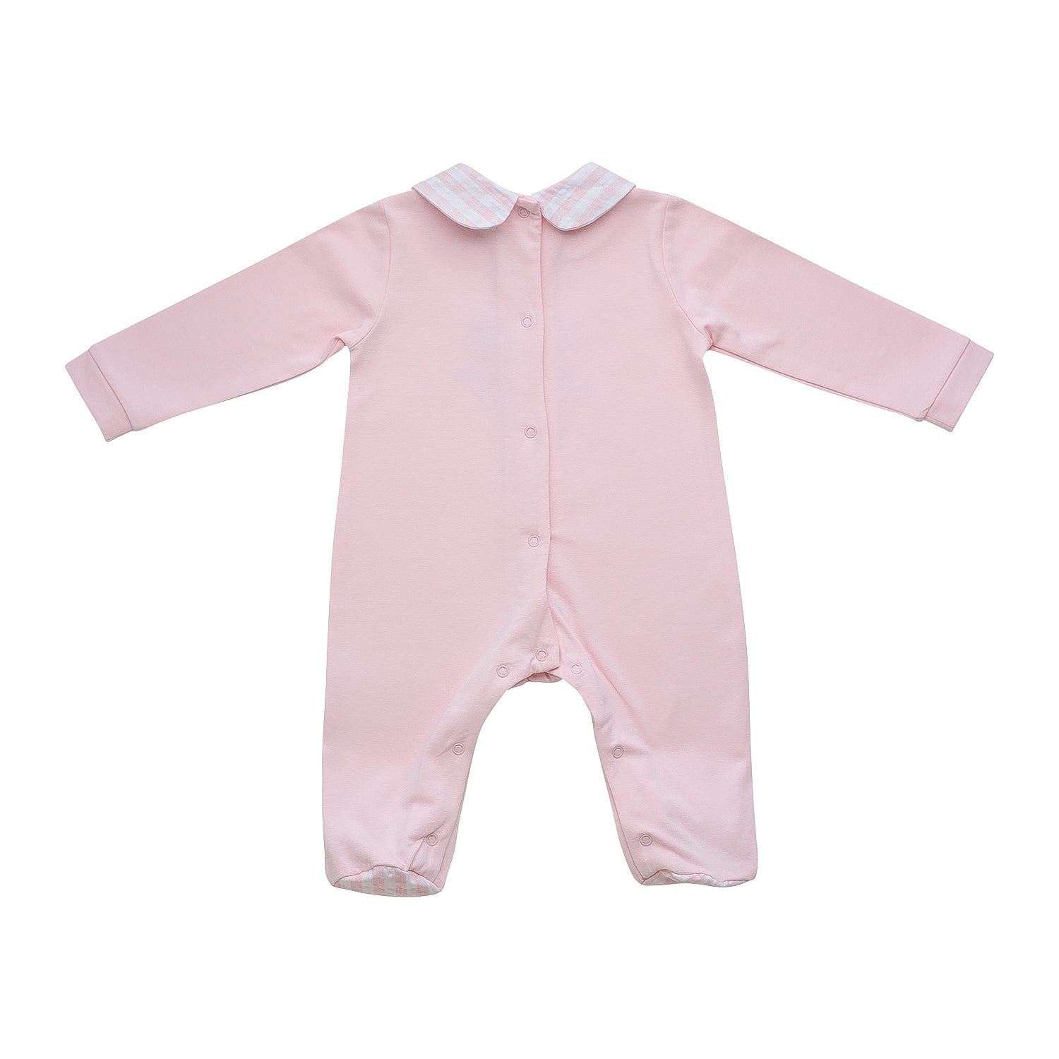 LITTLE A - Genevieve Summer Bloom Diamanté Babygrow - Pale Pink