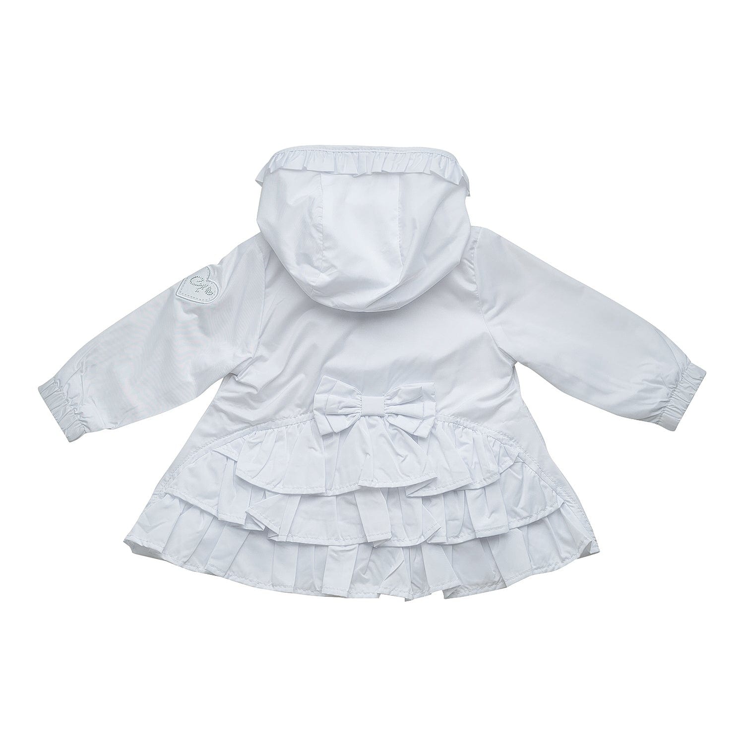 LITTLE A - Gabriella Summer Bloom Bow Frill Jacket - White