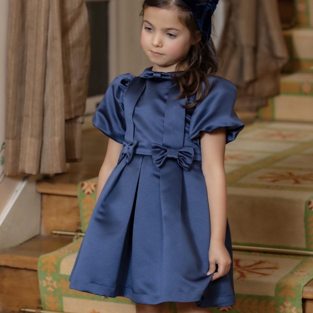 PATACHOU NAVY SATIN DRESS