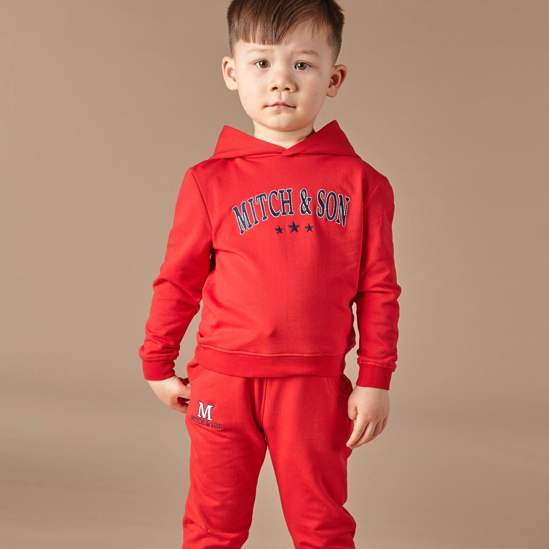 MITCH & SON - Flynn Hoody Logo Tracksuit - Red