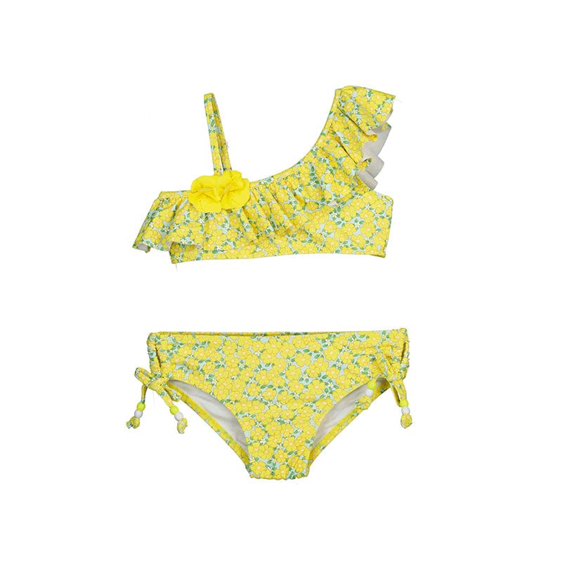 MAYORAL - Floral Bikini With Skirt - Yellow