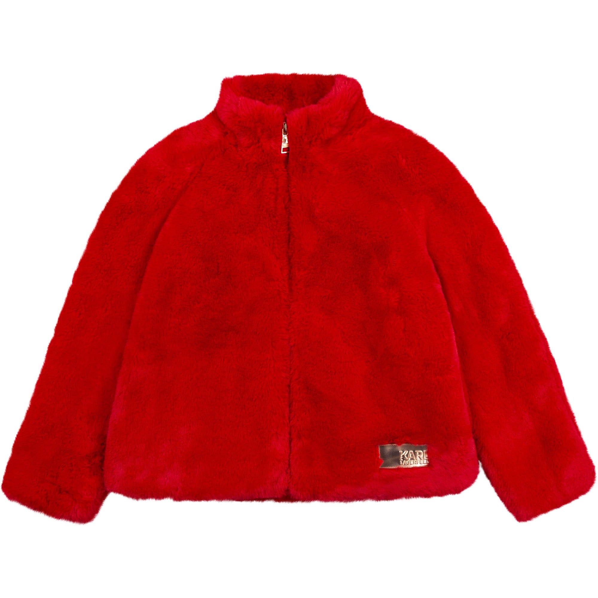 Karl Lagerfeld - Faux Fur Jacket - Red