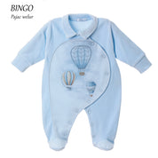 SOFIJA - Bingo Velour Babygrow - Blue