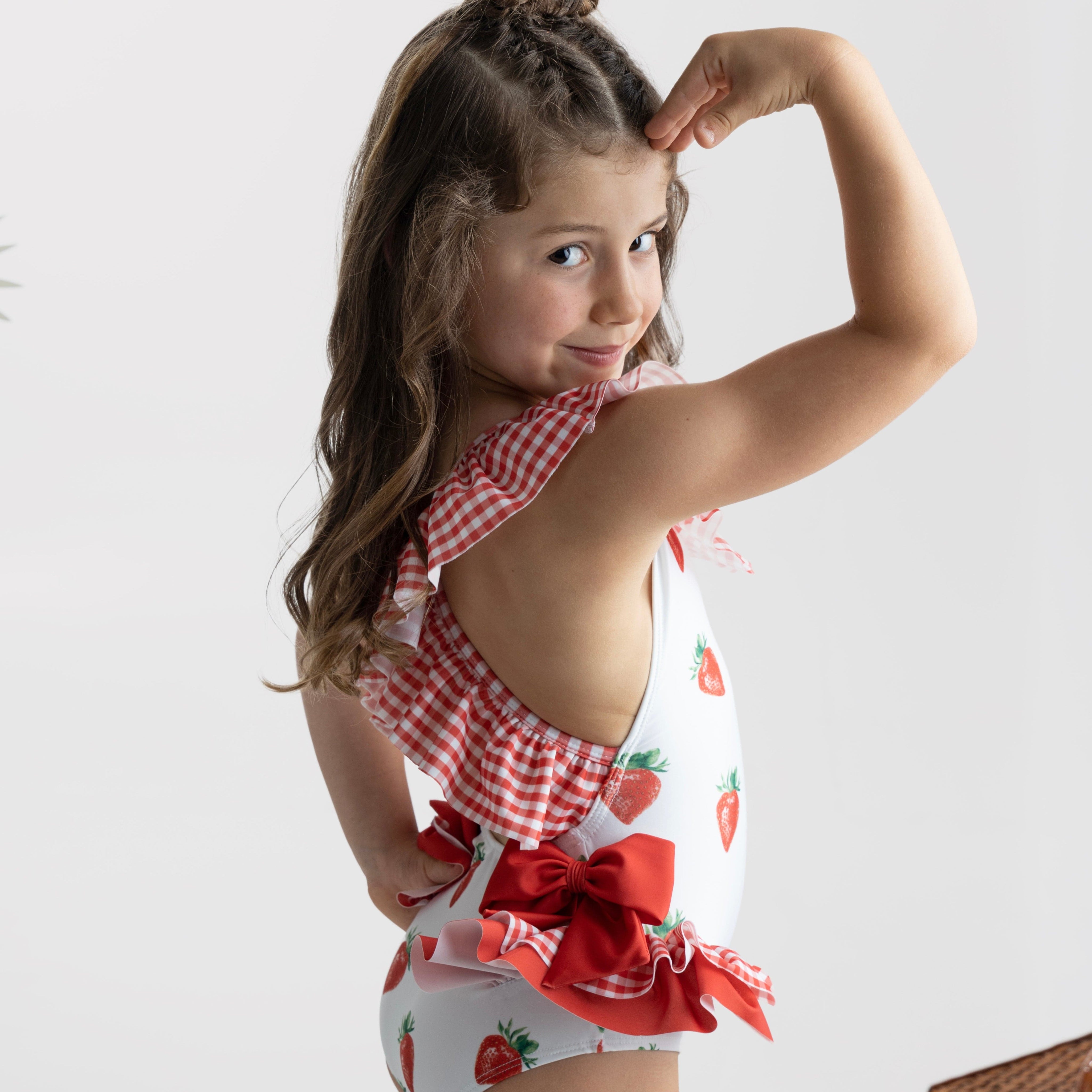 MEIA PATA - Cannes Strawberries Print Swimsuit - Red