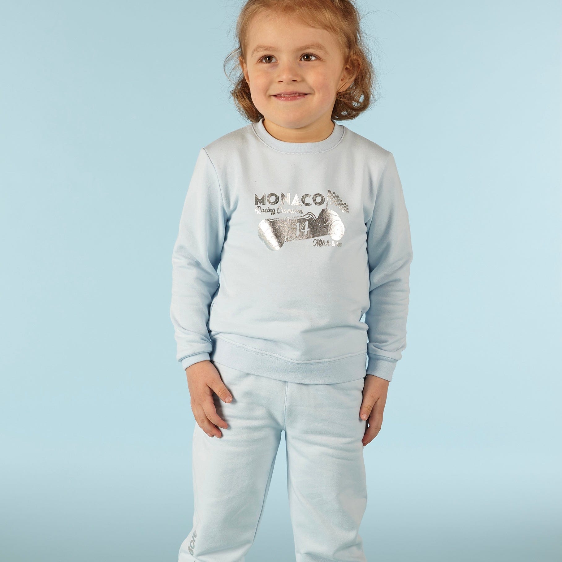 MITCH & SON - Elton Car Graphic Sweatshirt Set - Pale Blue