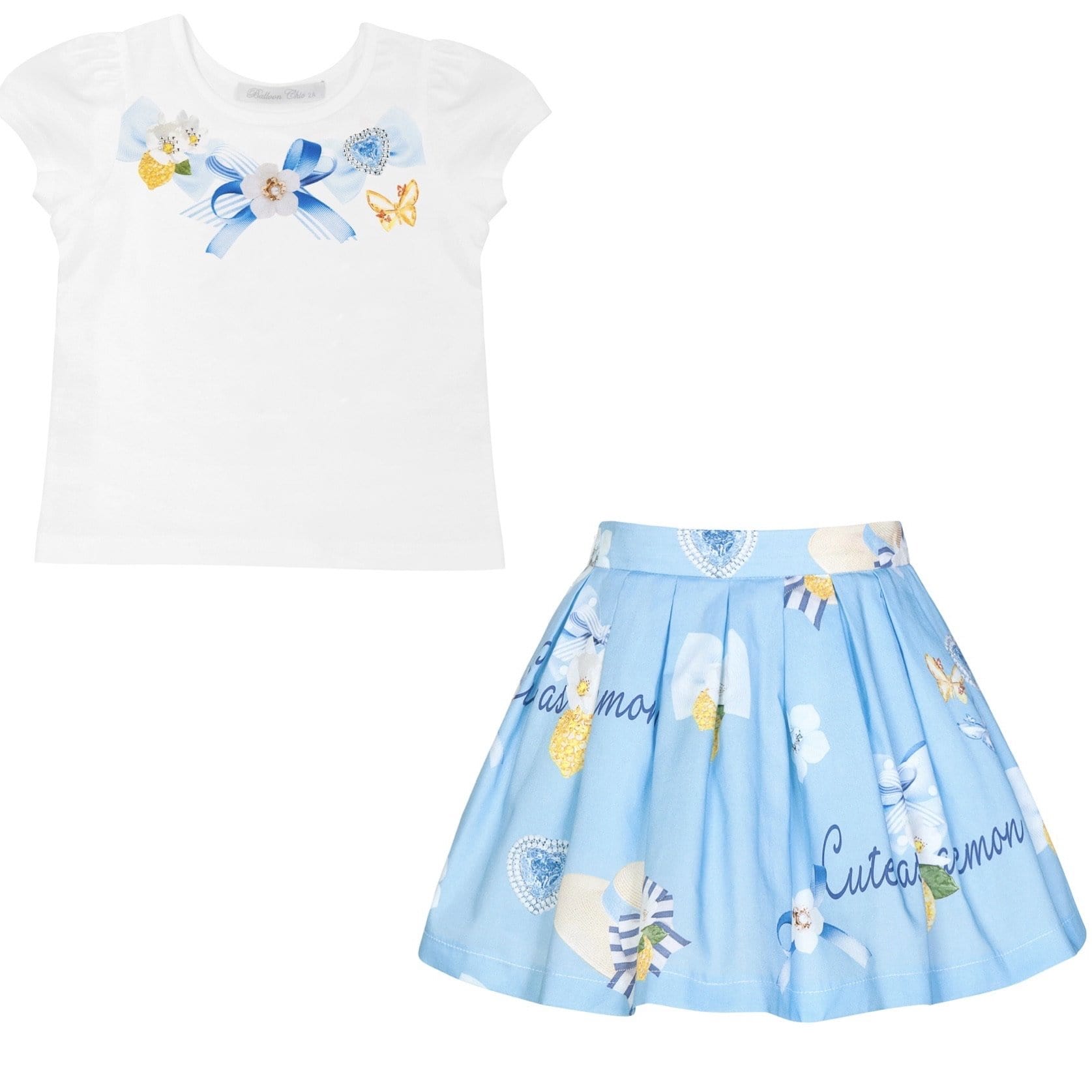BALLOON CHIC - Lemon Skirt Set - Blue