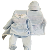 MAGNOLIA BABY -  Claire & Clive’s Smocked Set- Blue