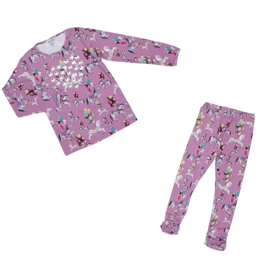 HAPPY CALEGI KYA CAROUSEL & BALLOON PRINT TOP & LEGGING SET