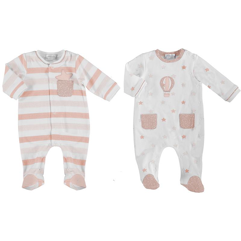 MAYORAL - Air Balloon Babygrow 2 Pack - Pink