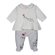 LAPIN HOUSE - Baby Dogtooth Jewel Babygrow  - Cream