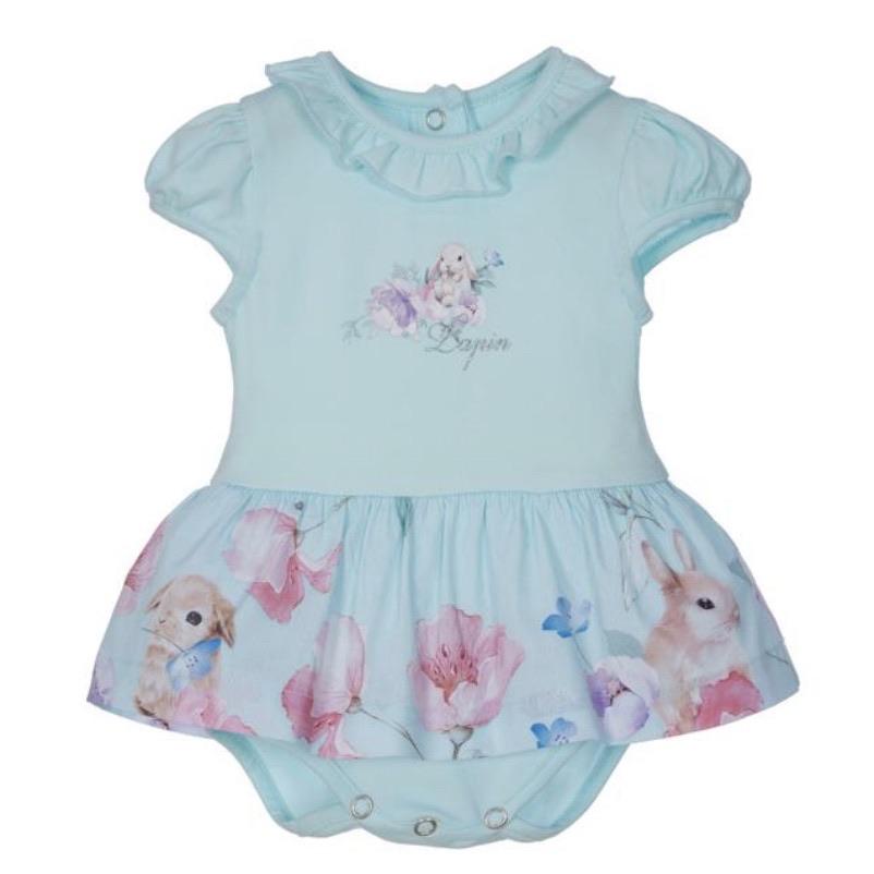 LAPIN HOUSE MINT RABBIT FRILL ROMPER & HAIRBAND