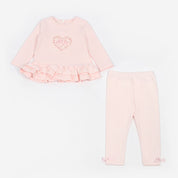 Bimbalo - Heart Detail Leggings Set - Pink