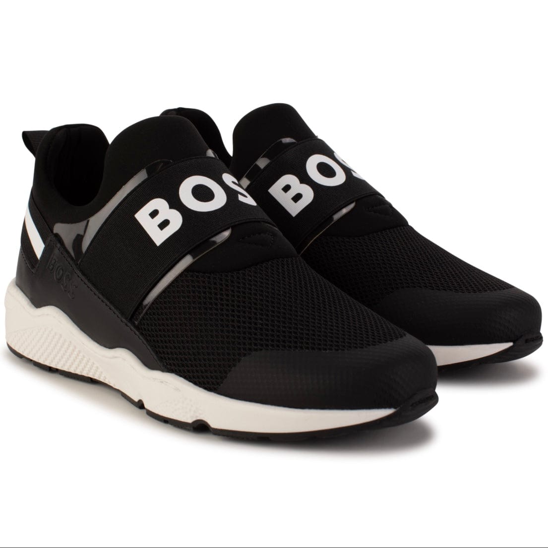 HUGO BOSS - Elasticated Trainers -  Black