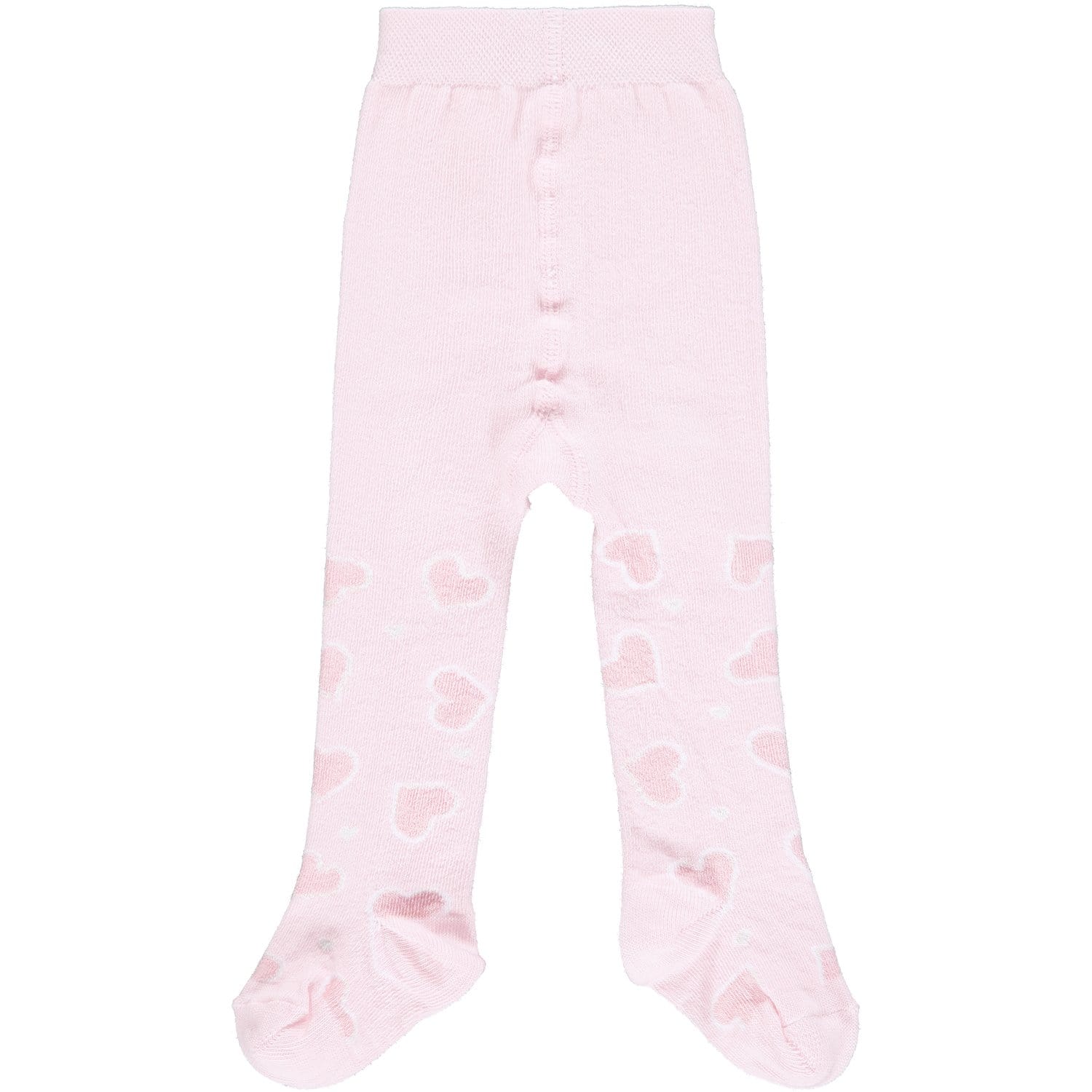 LITTLE A - Heart Print Tights - Pink