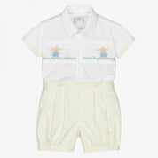 PRETTY ORIGINALS - Easter Smock Stripe Short Set - Yellow