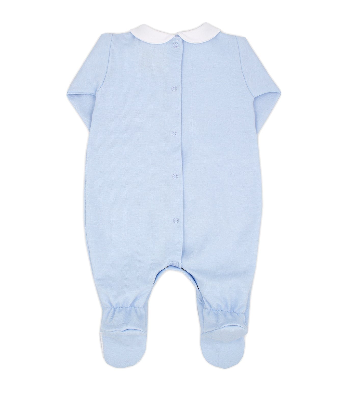 Rapife - Bib Panelled Peter Pan Collar Babygrow - Blue