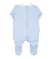 Rapife - Bib Panelled Peter Pan Collar Babygrow - Blue