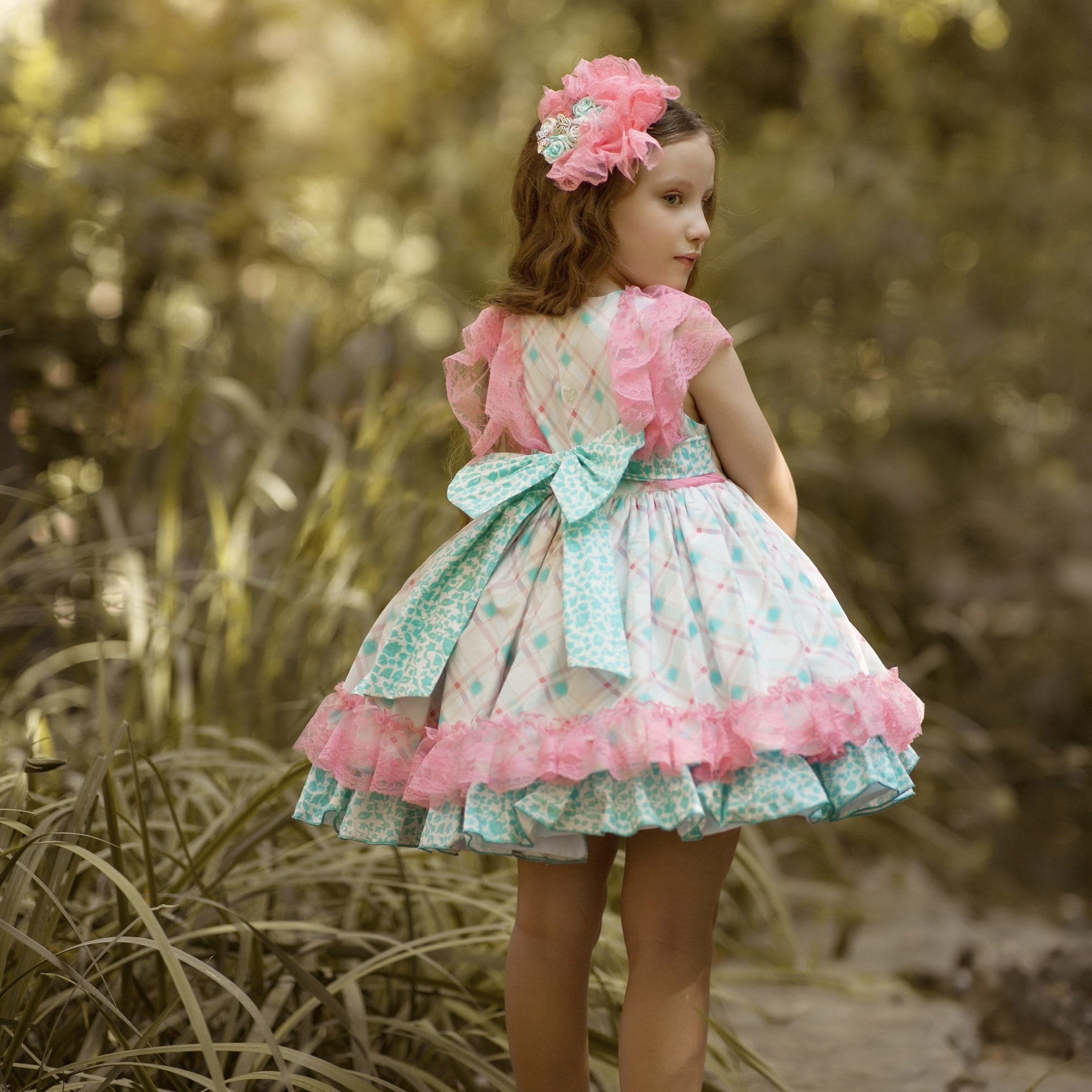 MERICHE - Alexa Puffball dress - Mint