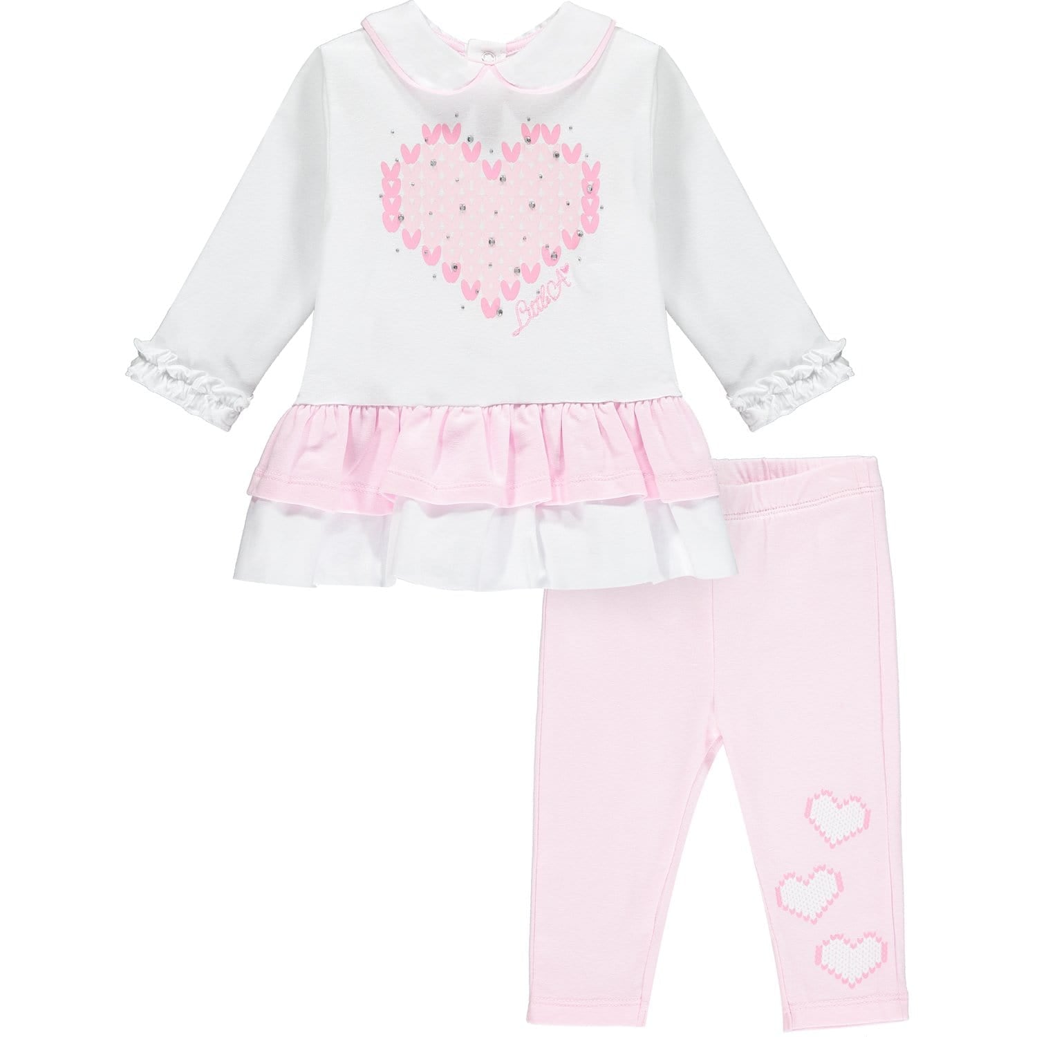LITTLE A - Peplum Leggings Set - Pink
