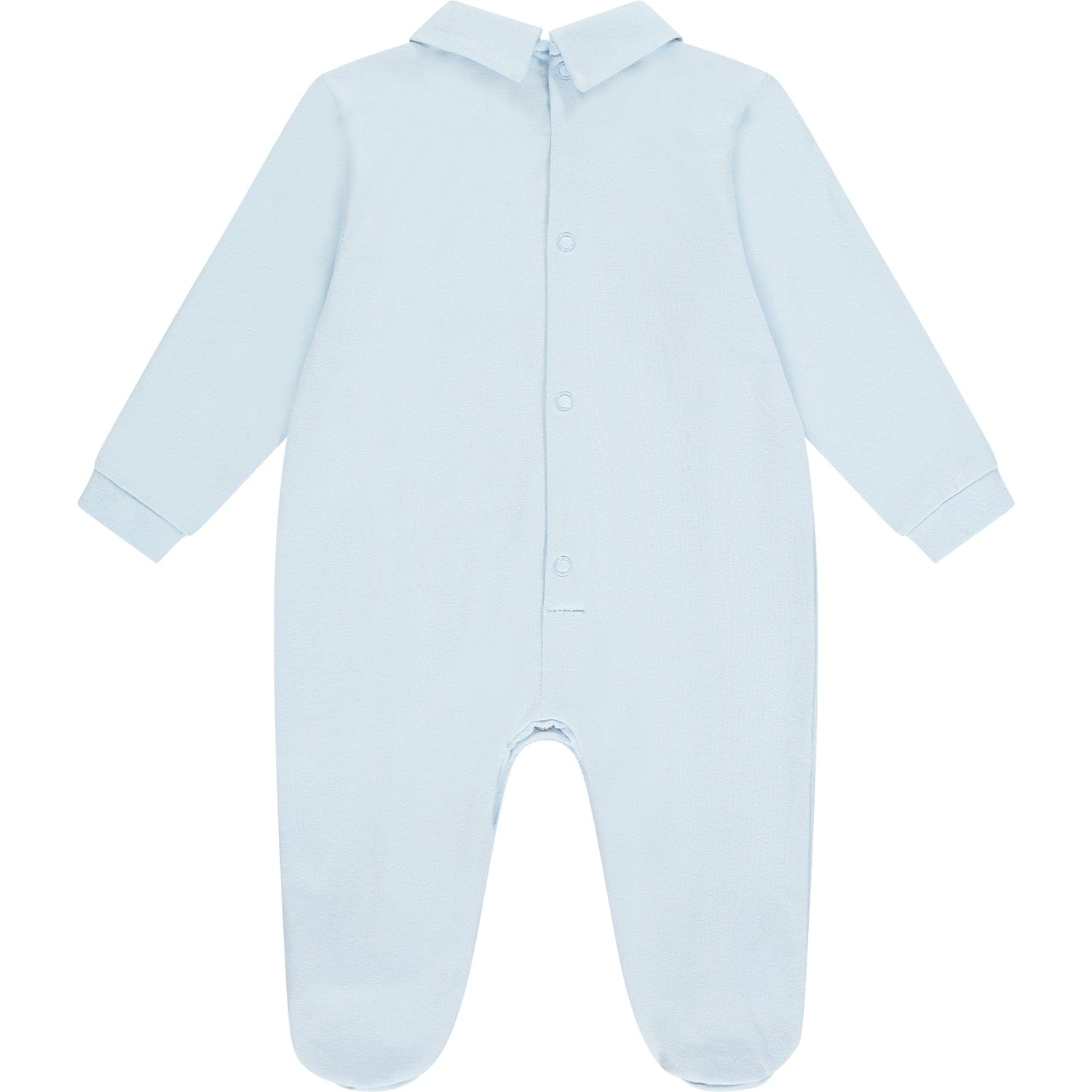 MITCH & SON - Mini Harvey Stripe Panel Babygrow - Pale Blue