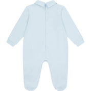 MITCH & SON - Mini Harvey Stripe Panel Babygrow - Pale Blue