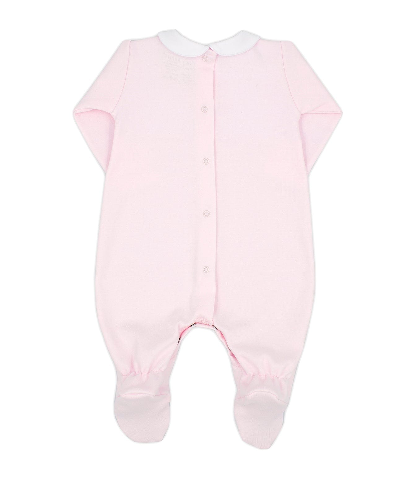 Rapife - Bib Panelled Peter Pan Collar Babygrow - Pink