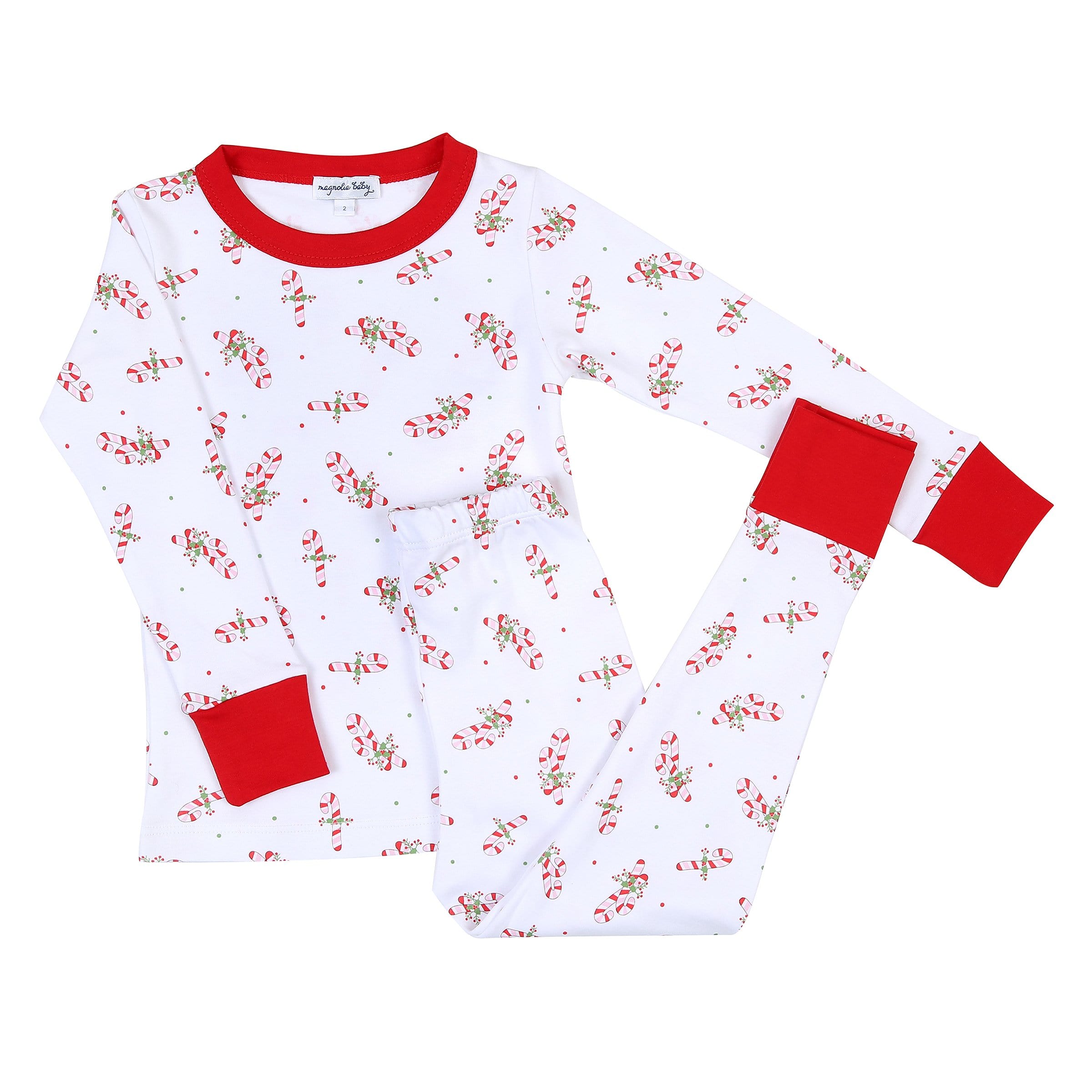 MAGNOLIA BABY - Vintage Candy Cane Pyjamas - White