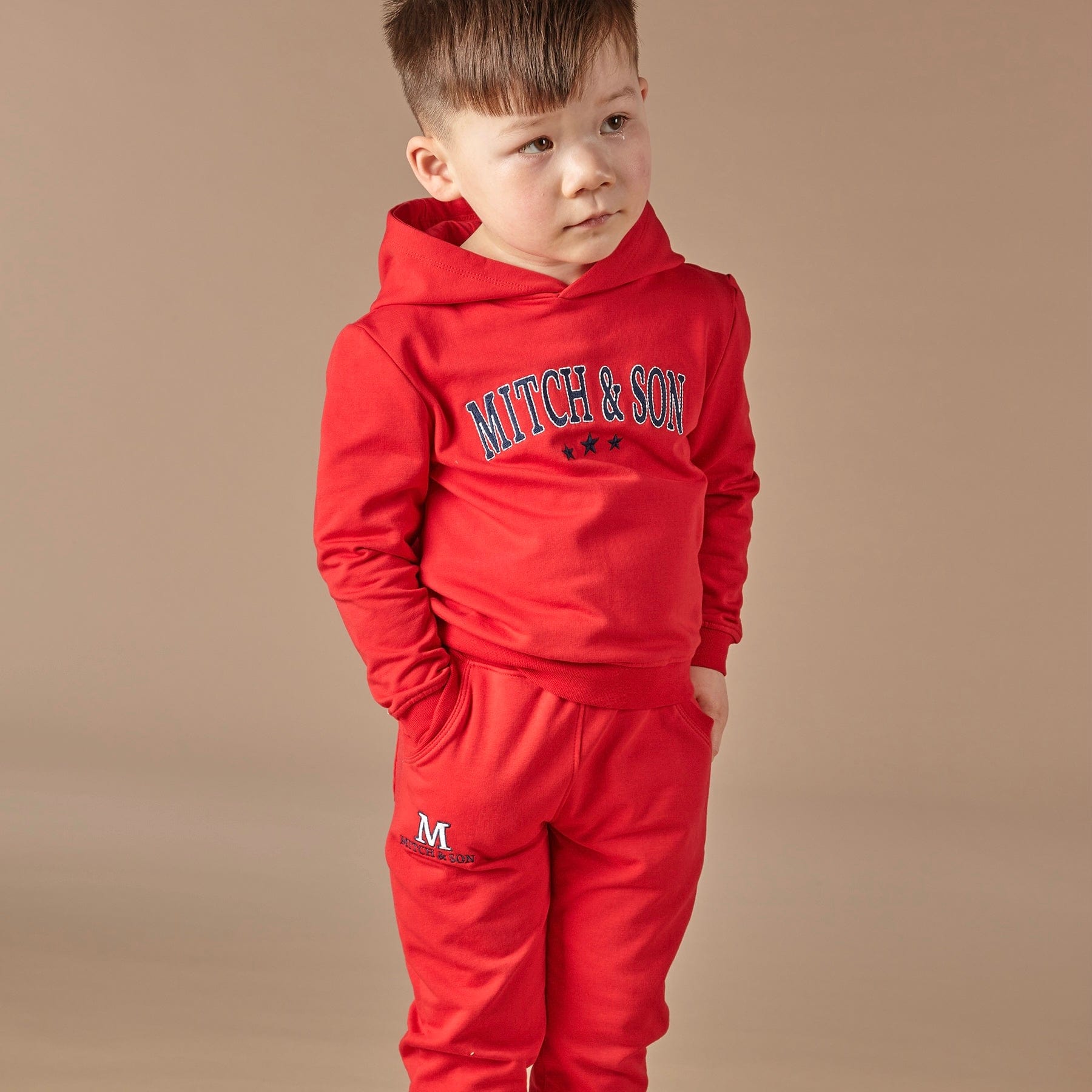 MITCH & SON - Flynn Hoody Logo Tracksuit - Red
