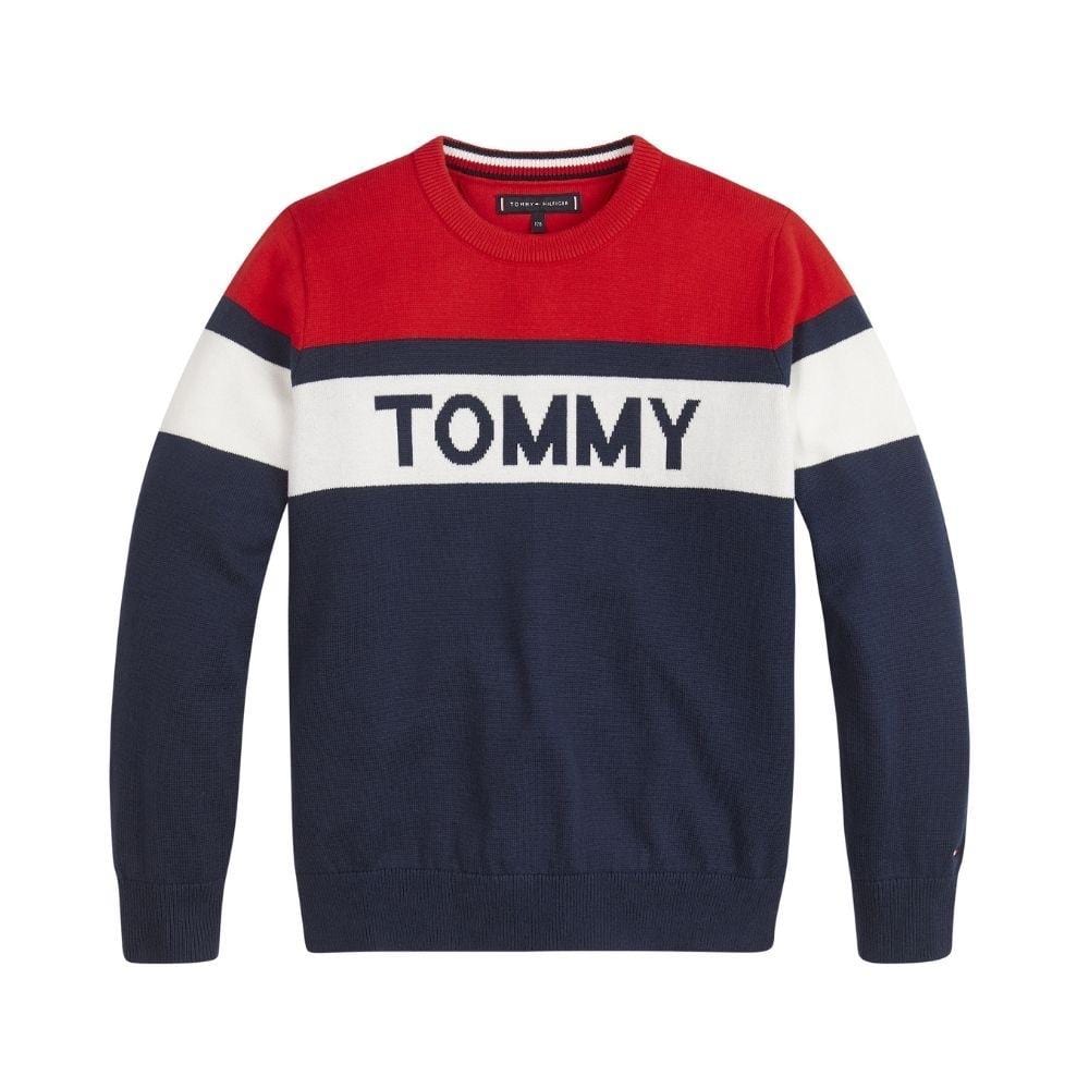 TOMMY HILFIGER - Colourblock Sweater - Navy