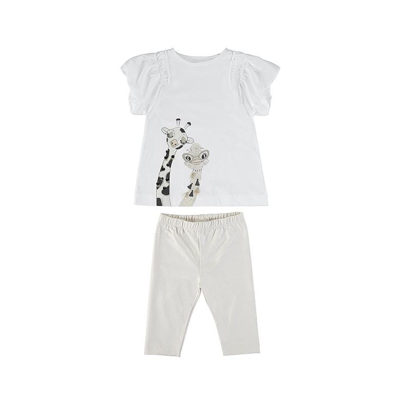 Mayoral - Giraffe Legging Set - White