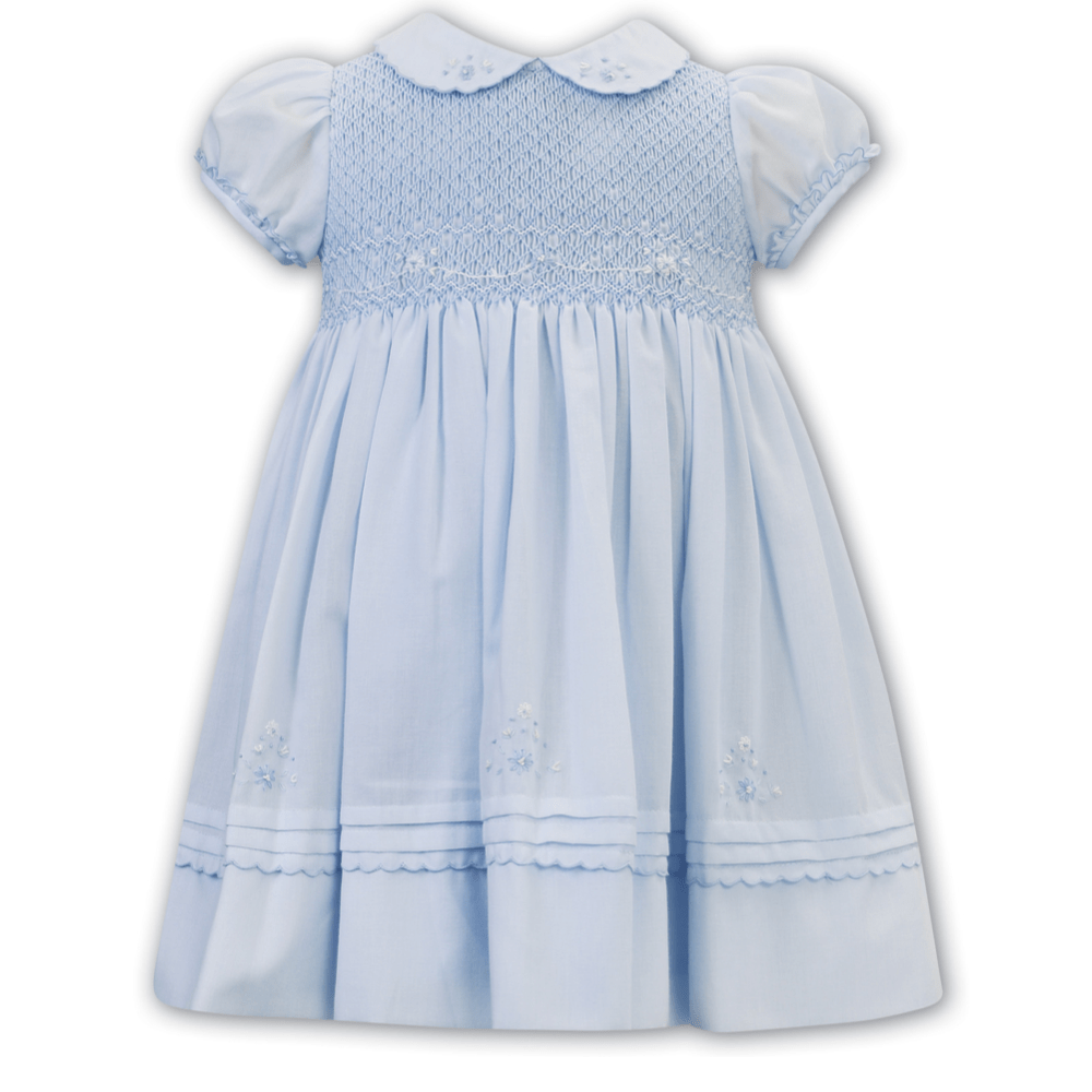 SARAH LOUISE - Peter Pan Collar Smock Dress - Blue