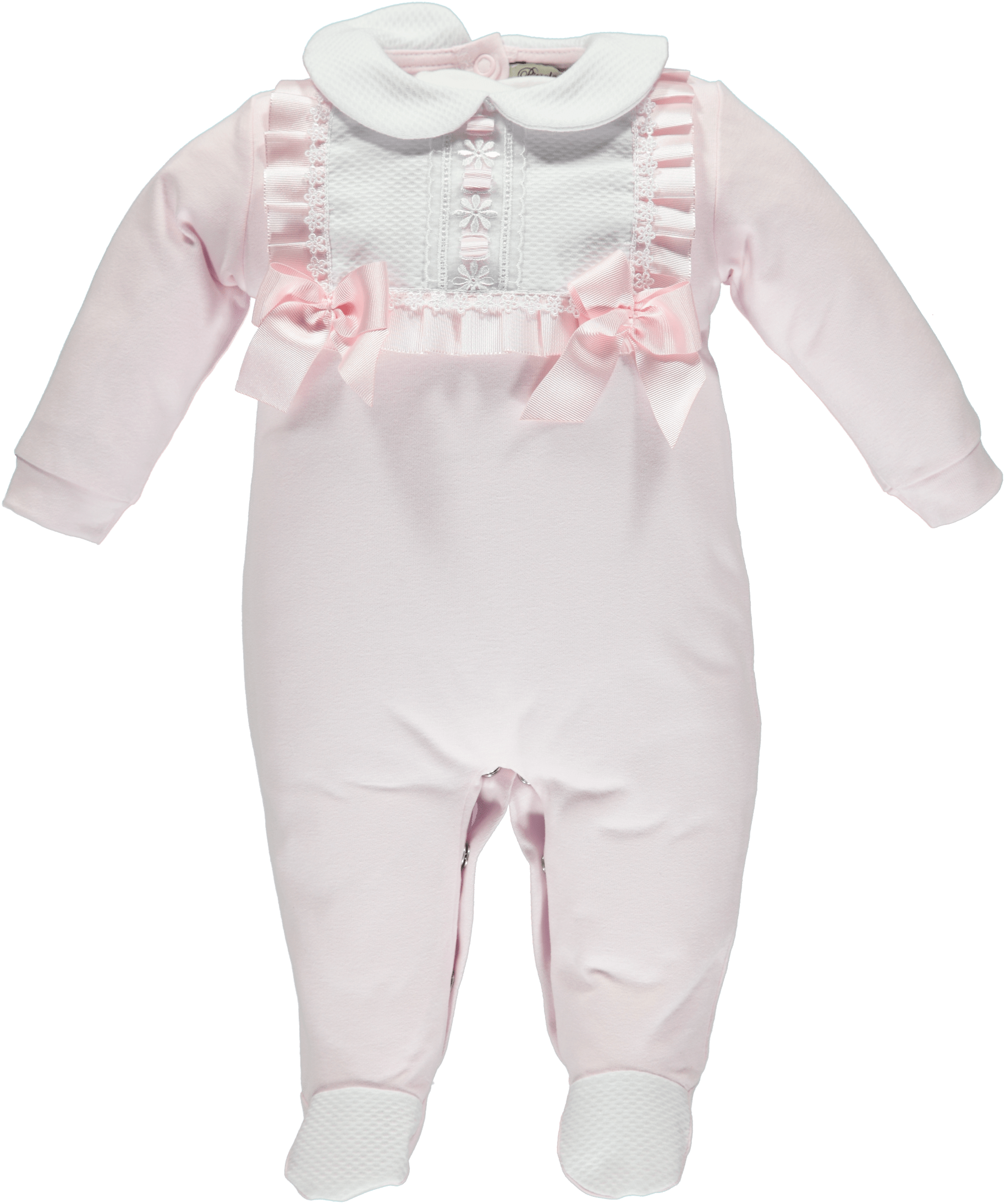 Piccola Speranza - Bib Trim Babygrow - Pink