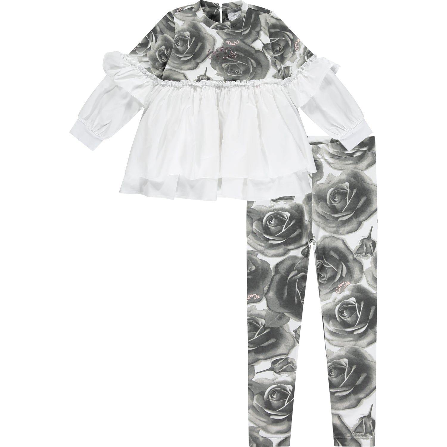 A DEE - Tilly Rose Print Legging Set - Light Grey