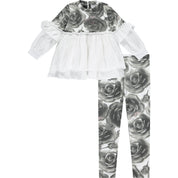 A DEE - Tilly Rose Print Legging Set - Light Grey
