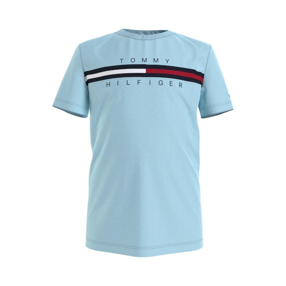 TOMMY HILFIGER - Flag Rib Tee - Frost Blue