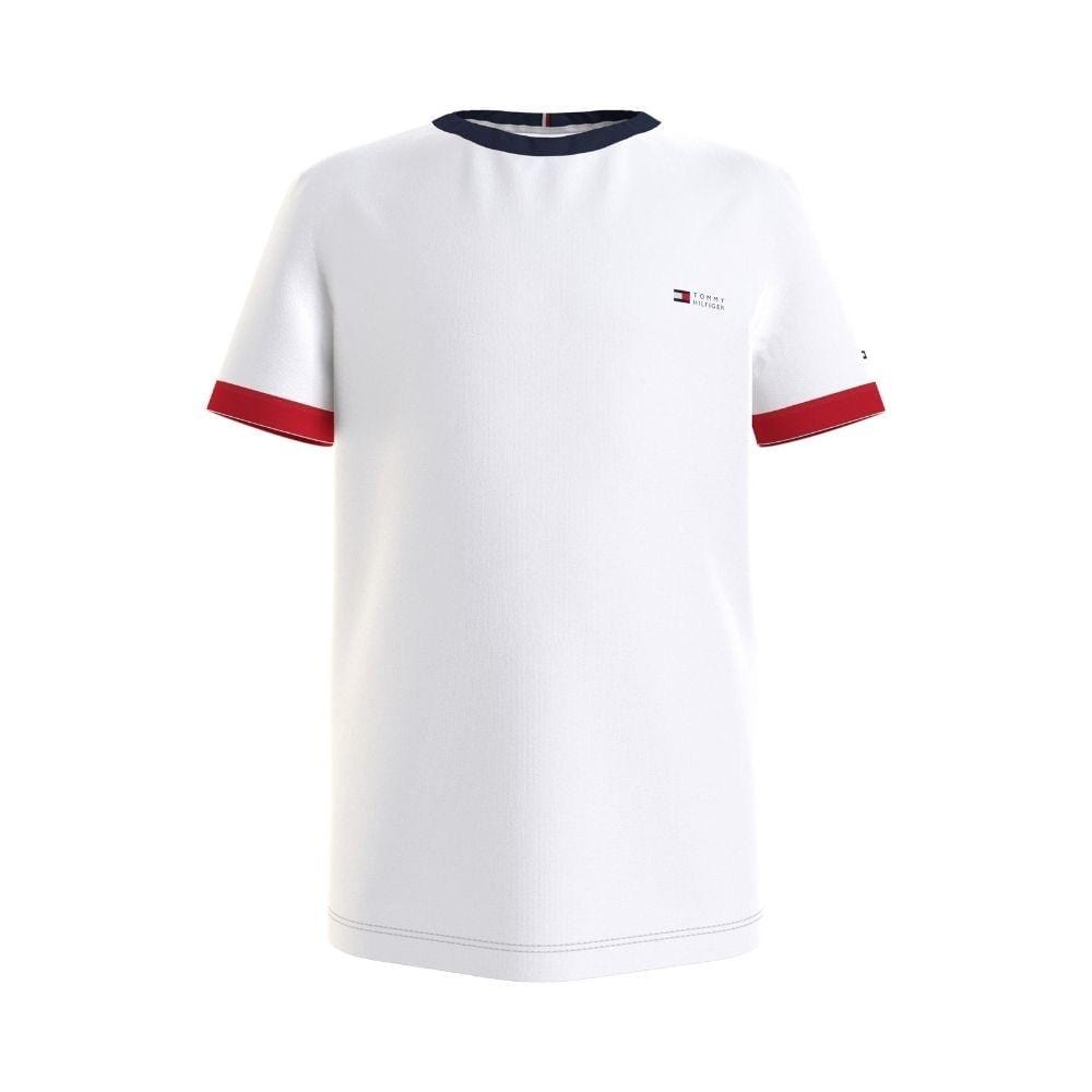 TOMMY HILFIGER - Essential Cuffed Tee - White