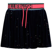 BILLIEBLUSH - Velvet Pleated Skirt Set - Navy